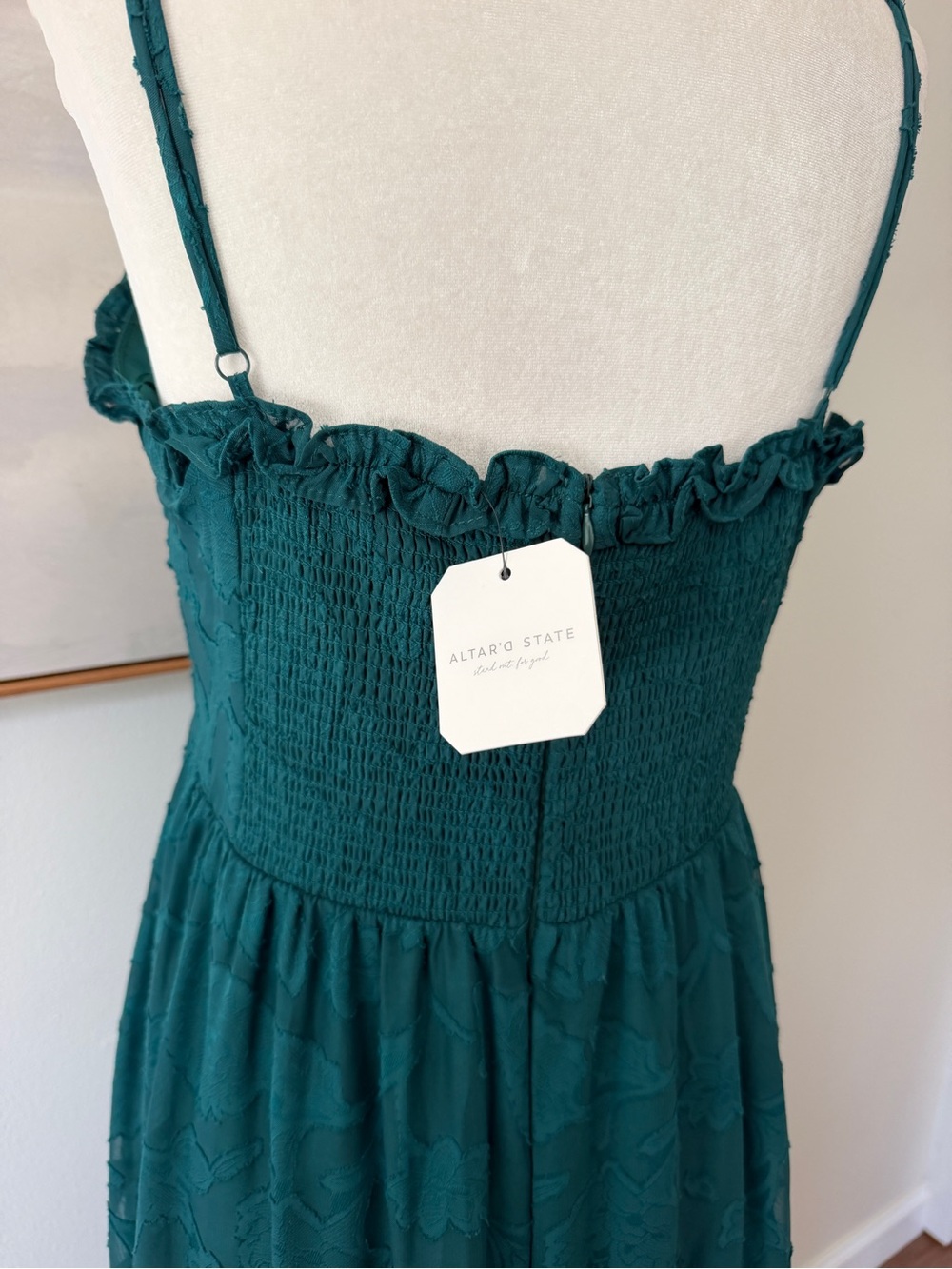 NWT Altar’d State Dark Emerald Textured Maxi Dress
• Size Medium - Picture 3 of 5